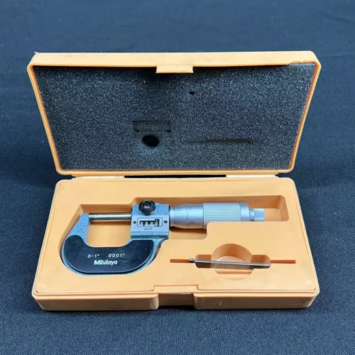 Vintage Mitutoyo Outside Micrometer 0-1” .0001” Machinist Tool In Box
