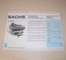 Typenblatt / Technische Daten Sachs Rasenmäher Motor SB 102 - Stand 1978!