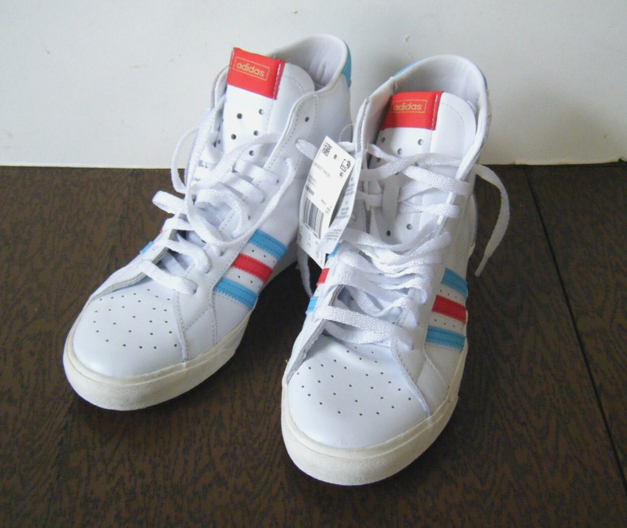 New/Tag Adidas Men's Basket Profi 2020 High Top Sneakers Size 9.5 White/Blue/Red