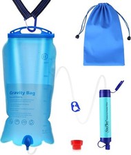 Gravity Water Filter Portable Gravity-Fed Water Purifier with 3L Gravity Bag, Tr