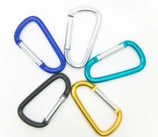 12 pcs Carabiner Spring Belt Clip D Clip Key Chain 75mm Aluminum 3" Multi Color