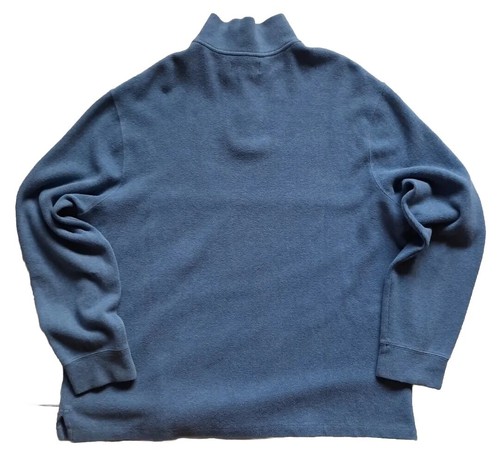 Polo Ralph Lauren Blue 1/4 Zip Pull Over Cotton Sweater Men’s Size: 2XL - Picture 3 of 4
