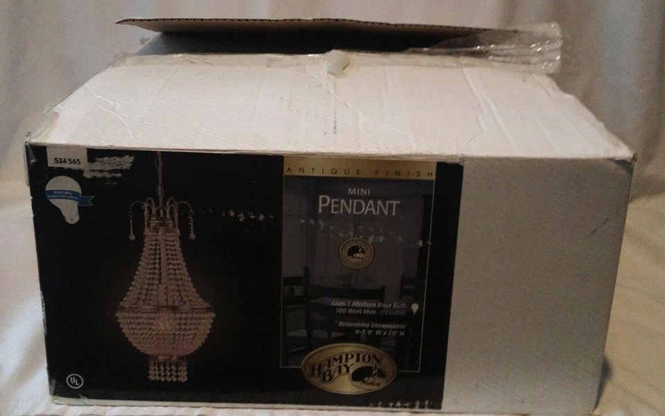 Mini araña colgante de 1 luz colección acabado antiguo Hampton Bay Foto 2 de 4