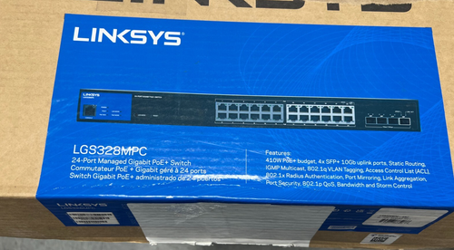 Linksys LGS328MPC 24 Port Gigabit Network PoE+ Switch @ 410W with 4 x 10G Uplink - Picture 2 of 3