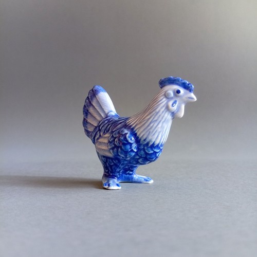 Ceramic Figurine Miniatures Animal Decor delft blue Chicken Farm Animal Decor - Picture 7 of 7
