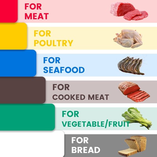 Paquete de 6 tablas de cortar Clivia de 20 x 15 x 1/2 pulgadas de plástico comercial NSF - Imagen 7 de 7