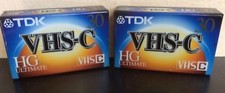 TDK VHS-C 30HG Ultimate Camcorder Video Tapes Set Of 2 New Sealed Unused