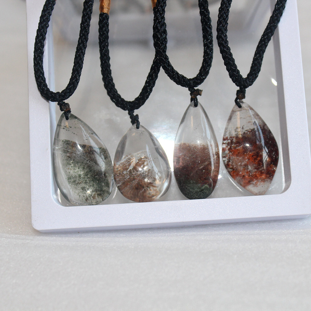 ★NOONOO FINGERS★ [Natural Stone] Crystal Shell Quartz Neck 10pcs Natural Ghost Phantom Polished Stone Quartz Crystal