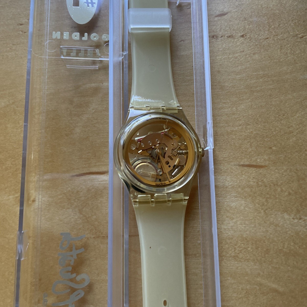 Swatch Golden Jelly Members Only 1990 NEW IN CASE | eBay