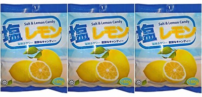 3 BAGS Salt & Lemon Hard Sour Candy 150g Japanese Malaysia 