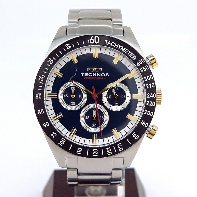 腕時計 TECHNOS CHRONOGRAPH Technos Chronograph Watch Quartz 42mm Men's Navy Dial Swiss