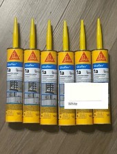6 Pack Sikaflex 1A Polyurethane Construction Sealant Caulk, white, In Date