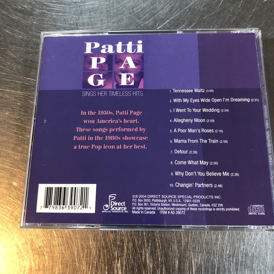 Patti Page - 2 CDs - Sings Her Timeless Hits,  Collection Of Favorites Foto 4 de 4