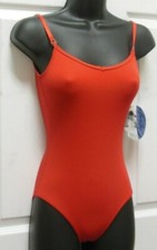 Capezio adjustable strap 1420C medium child Red nylon v back leotard