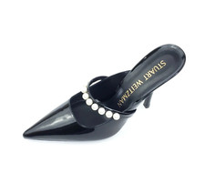 Stuart Weitzman Goldie 100 Pumps Pointed Toe Black Patent Leather Size US 9 B