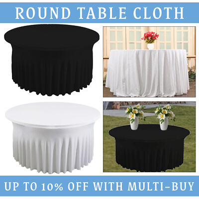 60'' Runde Spandex Gerafft Tisch Abdeckung Polyester Stretch Hochzeit Geburtstag Party