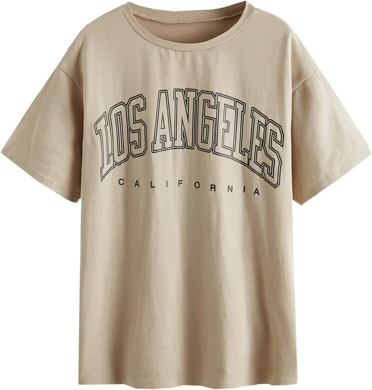 Women'S Graphic Oversized Tees Letter Print Summer Tops Vintage Half Sleeve Loos-image