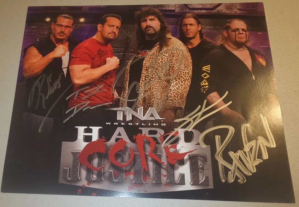 Foto promocional firmada autografiada de TNA Wrestling Hardcore Justice Impact Foley Raven Foto 2 de 2