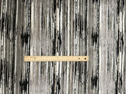 Woven Chenille MIDNIGHT Black Gray Stripe Upholstery Pillow Sewing Fabric BTY - Picture 4 of 6