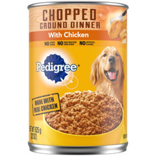 Pedigree Chopped Ground Dinner Chicken Wet Dog Food Adult Dog, 22 Oz.