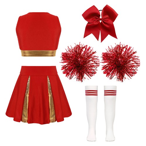 Traje de porristas para niña uniforme Halloween animación actuación baile disfraz - Imagen 66 de 80