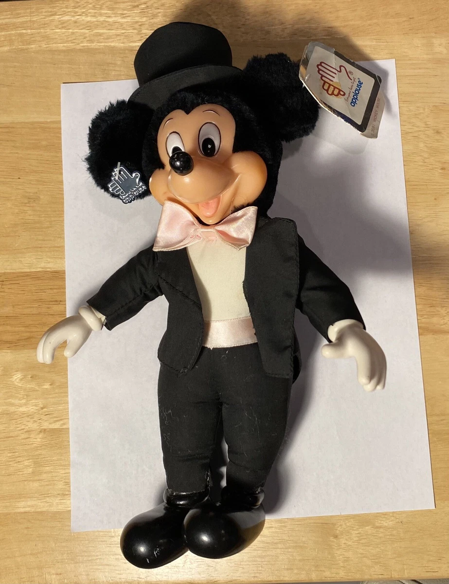 Vintage Mickey Mouse Doll 3581 Wearing Tux Top Hat Walt Disney Applause