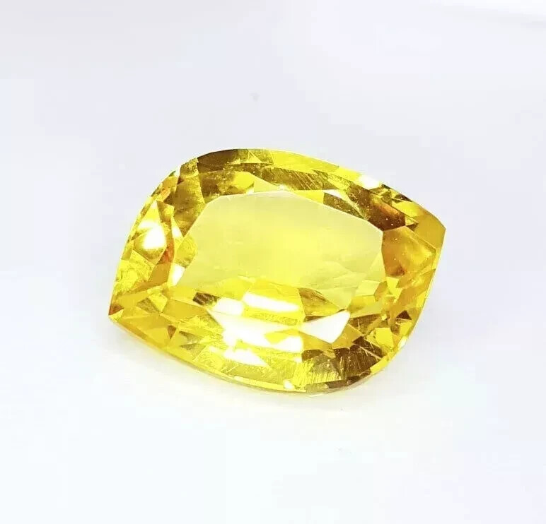EGL Certified 11.10 Ct Fancy Yellow Sapphire Loose Gemstone