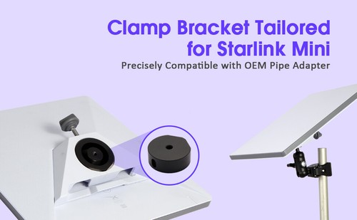 for Starlink Mini Round Tube Bracket Strong Clamp Kit with 1/4 Screw Adapter - Afbeelding 9 van 13