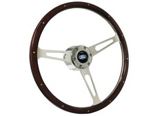 1965-67 Ford Mustang 6-bolt Espresso Wood Shelby Steering Wheel Kit Blue Oval 1965-67 Ford Mustang 6-bolt Espresso Wood Shelby Steering Wheel Kit Blue Oval