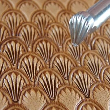 Crescent Shell Filler Leather Stamping Tool, Stainless Steel Leather Stamp
