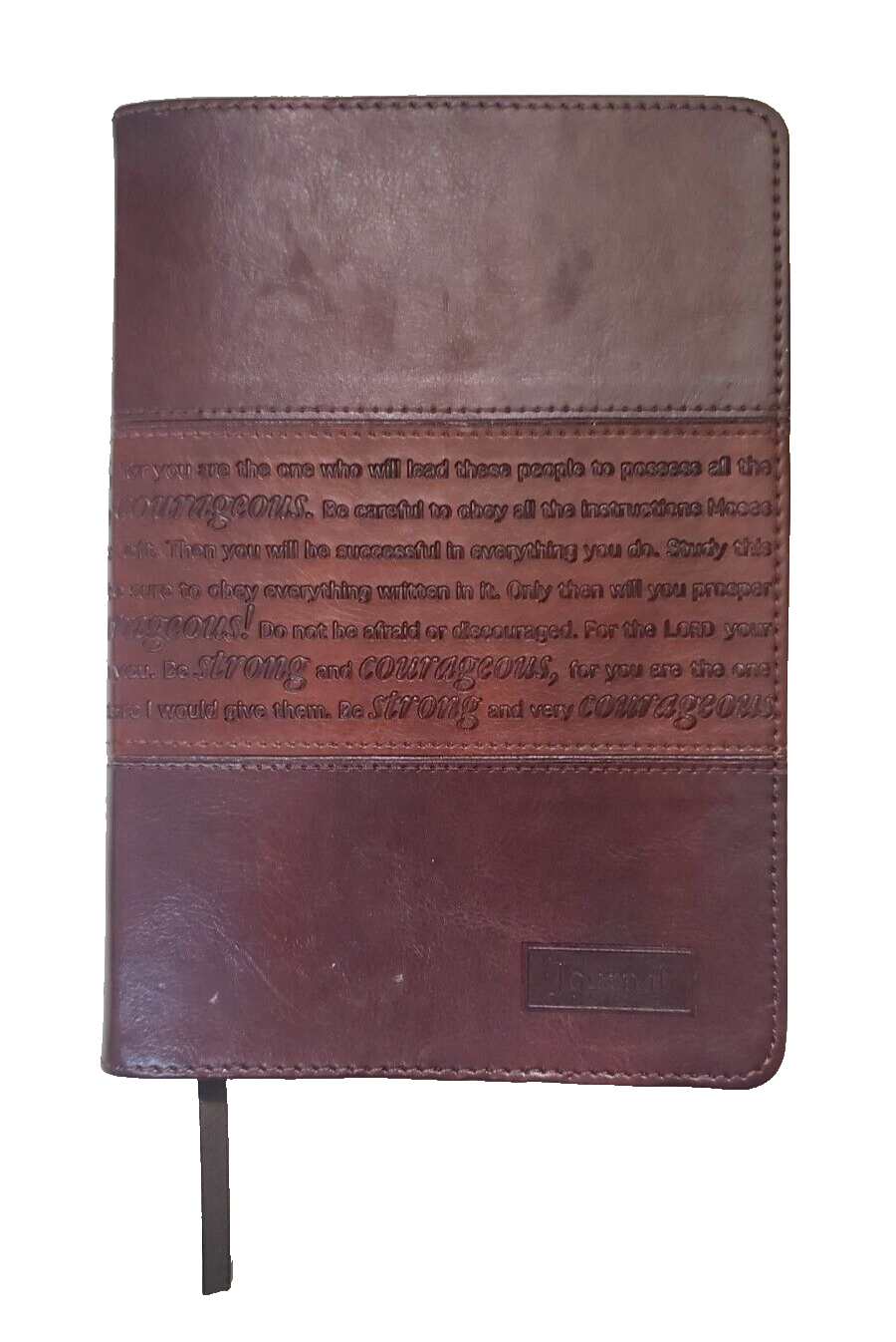 Strong & Courageous Joshua 1:5 Brown Bible Verse Journal  -image