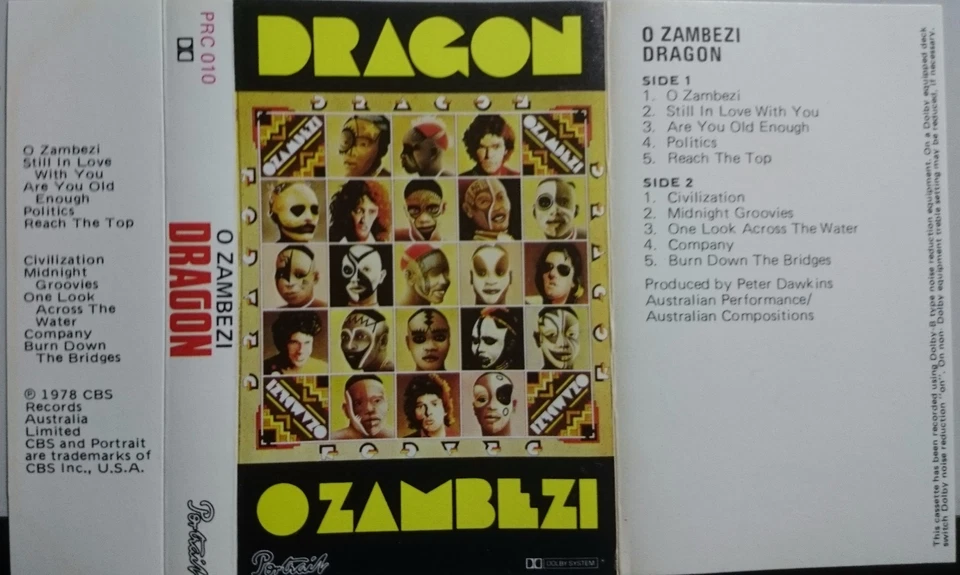 Dragon `O Zambezi` Cassette 1978 CBS PRC-010 Rock Pop Australia - Image 2 of 2