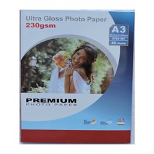 A3 230gsm Ultra Gloss Photo Paper 20, 40 Sheets 