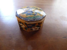 Takahashi San Francisco Kutani Hand Painted Porcelain Ring Box Blossoms Bird