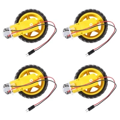 AEDIKO 4 Sets TT Motor DC 3-6V Gearbox Motor Dual Shaft 200RPM Ratio 1:48 Motor with