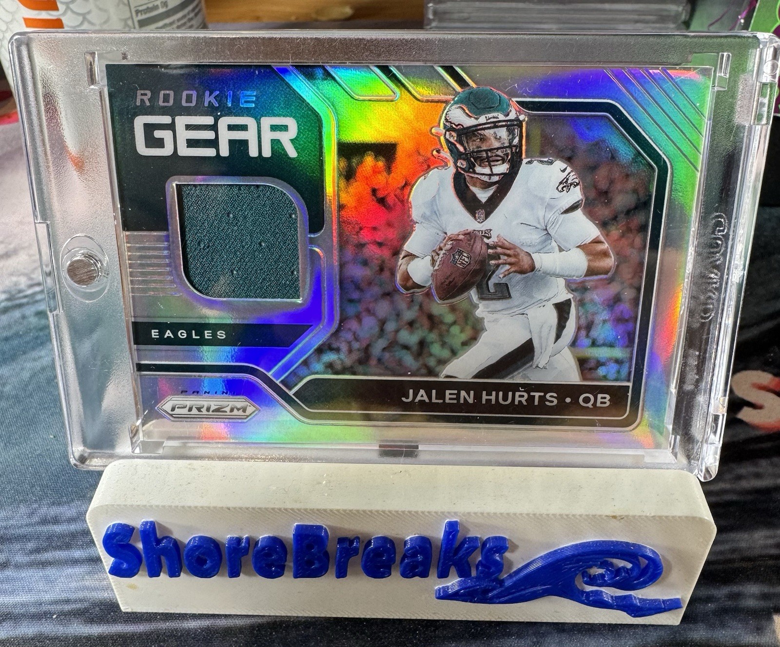 2020 Panini Prizm Jalen Hurts Rookie Gear Relic Jersey Silver Prizm Rookie Eagle