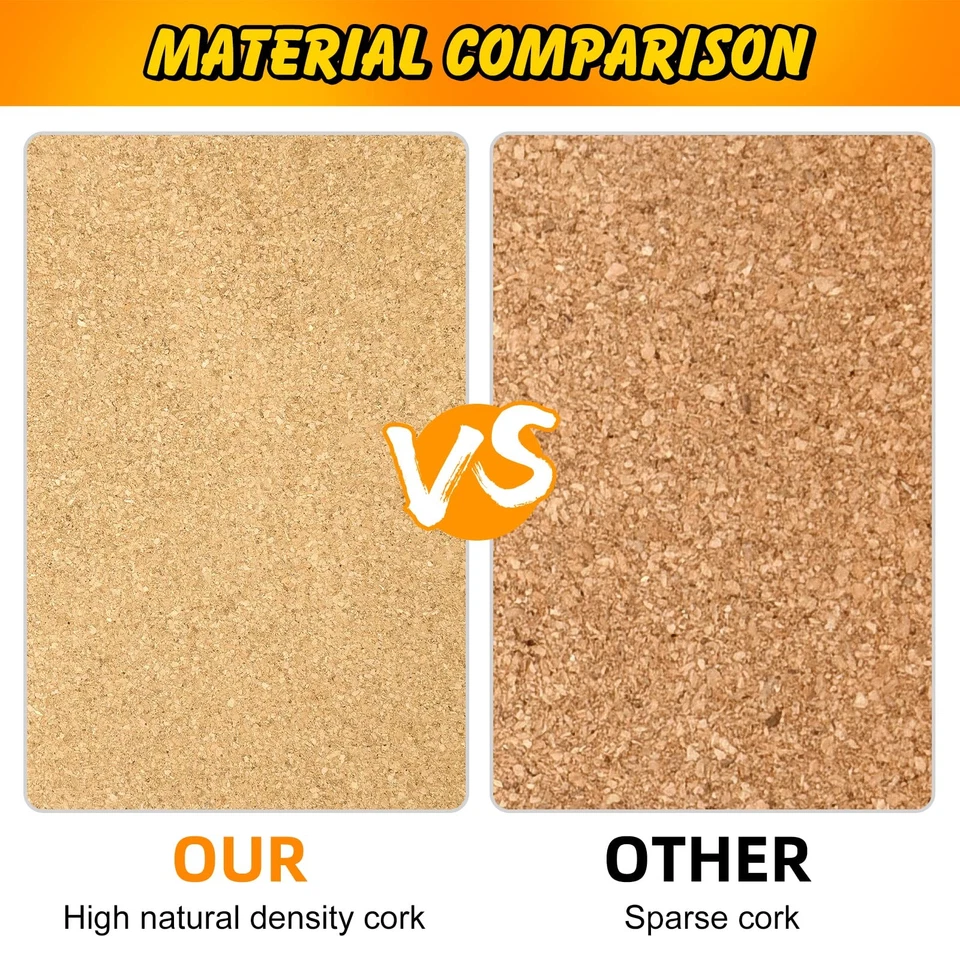 6 Pack Cork Board 12x12 - 1/4 Self-Adhesive Corkboards With 100 Push Pins, Bu... - Image 4 of 4