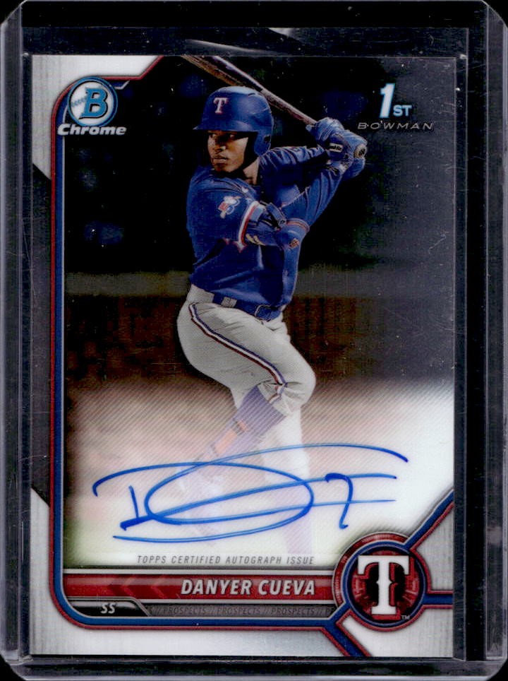2022 Bowman Chrome Danyer Cueva Auto 1st #CPA-DCA Rangers