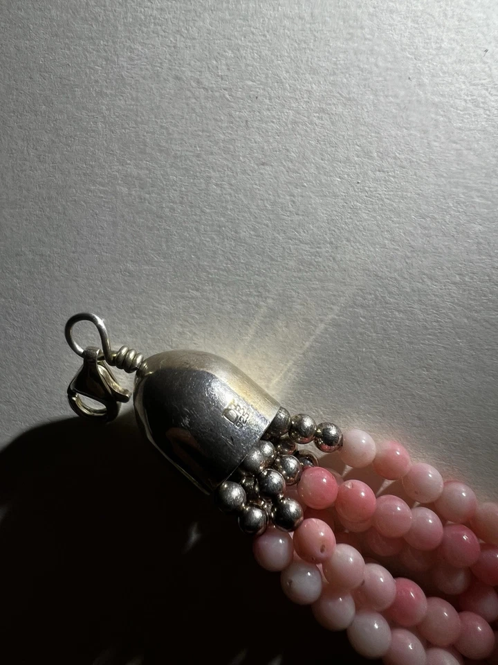 Collar Dtr Jay King Rosa Piel de Ángel Coral 925 - Plata de Ley 8 Hilos Foto 4 de 4