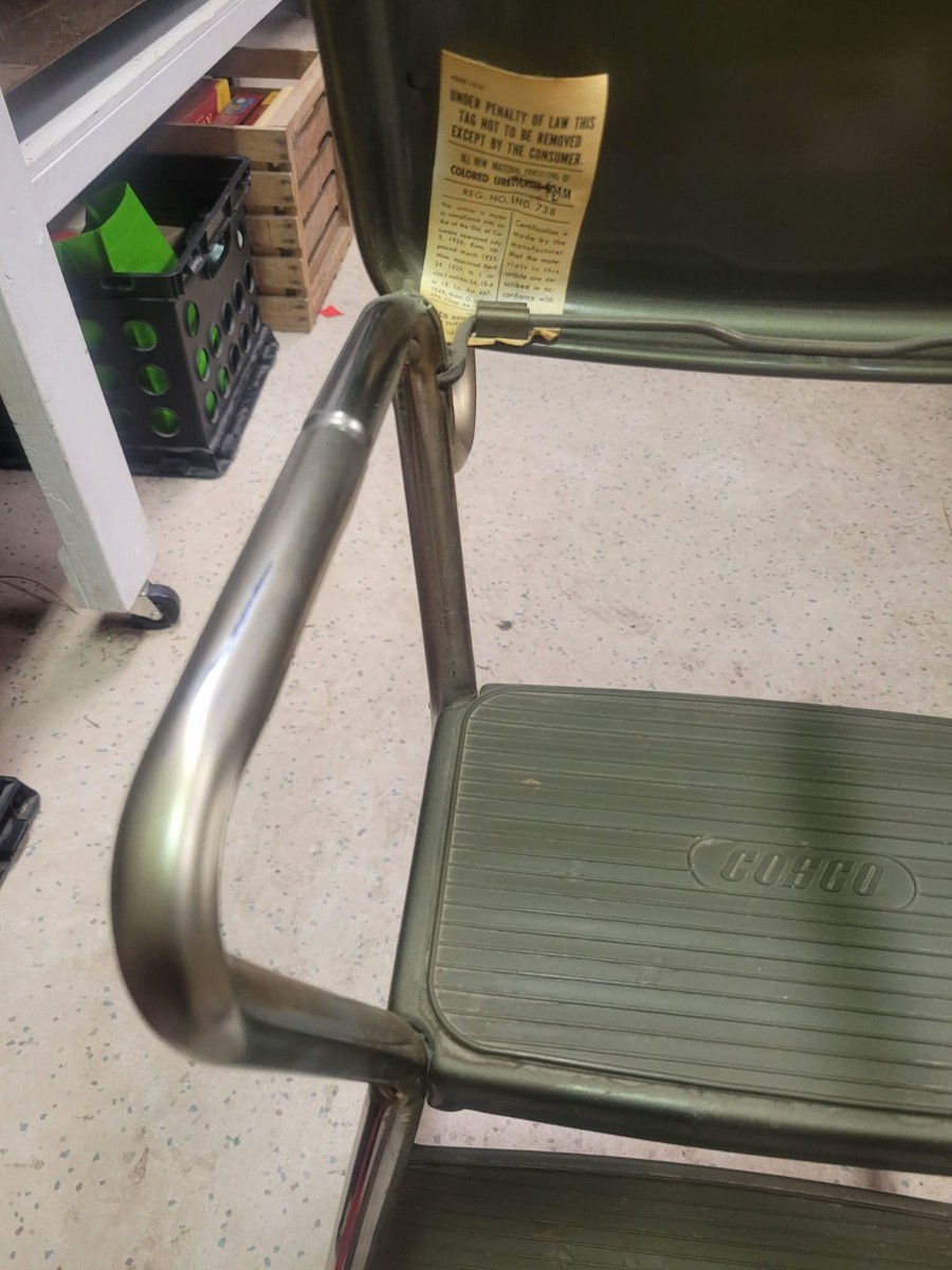 Vintage Cosco Kitchen Metal Step Stool Chair Flip Up Seat Retro