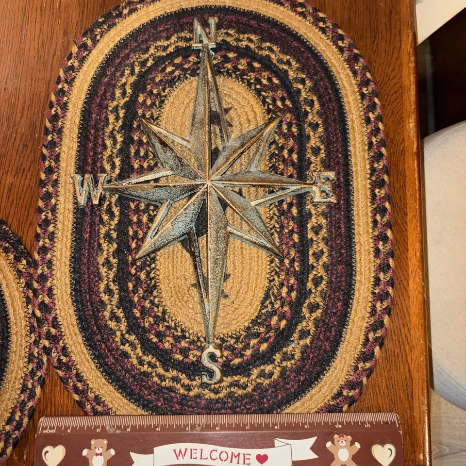 Brújula Estrella Náutica Decoración Pared Jardín Verdigris Verde Rústico Hierro Fundido Foto 4 de 4