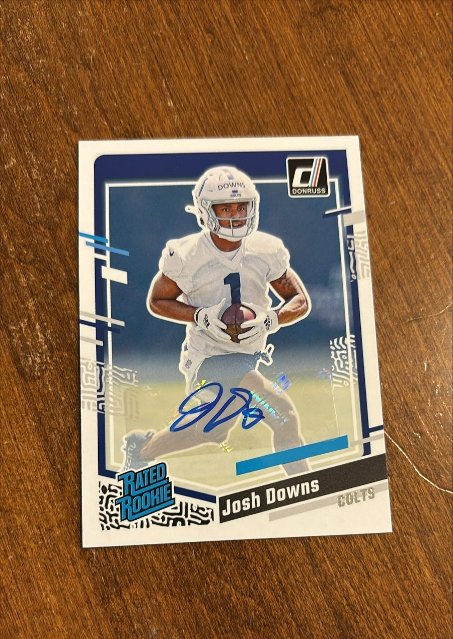 Josh Downs 2023 Panini Donruss Rated Rookie Auto #345 Colts Tar Heels RC