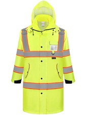 TICONN Reflective Rain Coat, Waterproof Hi Vis Safety X-Large, Yellow