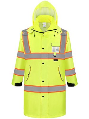 TICONN Reflective Rain Coat, Waterproof Hi Vis Safety X-Large, Yellow 