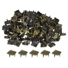 100 Pcs Pyramid Rivets for Clothing, 9mm 4-Jaw Square Rivets, Bronze