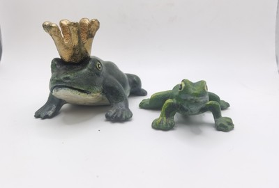 Gusseisen Froschkönig Flaschenöffner & kleiner bemalter Metall Frosch Ornament süß!