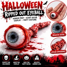 Halloween Ripped Out Eyeball Horror Prop Realistic Scary Cosplay Party Decor