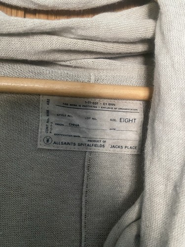 Allsaints Spitalfields 8 S 53% Linen 47% Cotton Wrap Top Cardigan - Picture 6 of 14