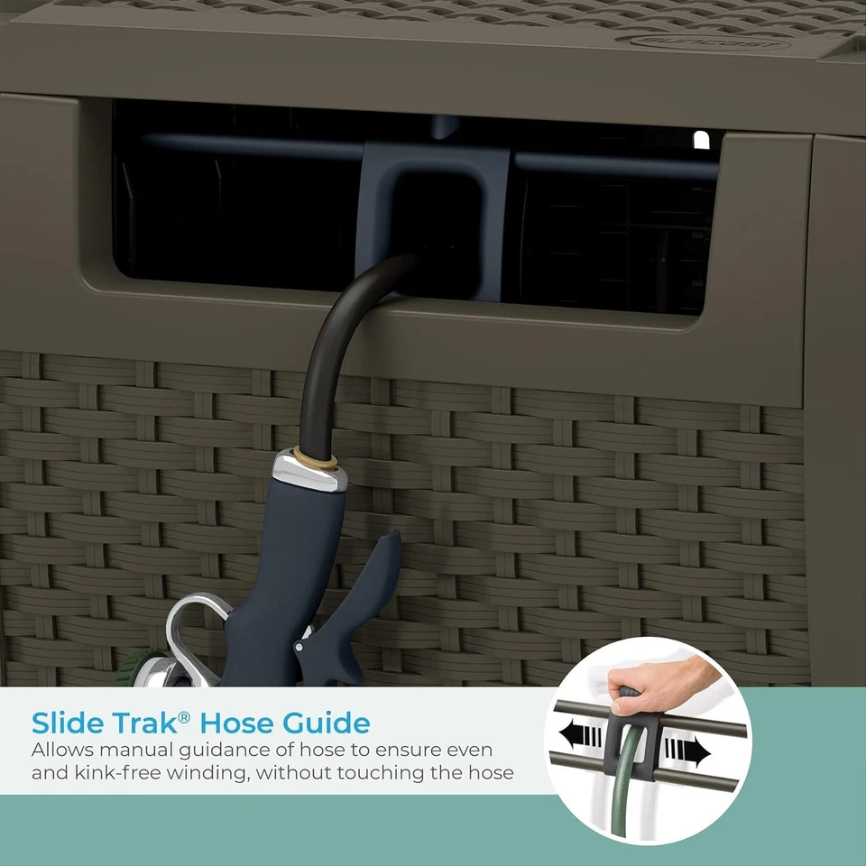 Mangueira de resina estilo vime 175 pés esconderijo com guia de mangueira, Java, marrom mocha - Imagem 3 de 4