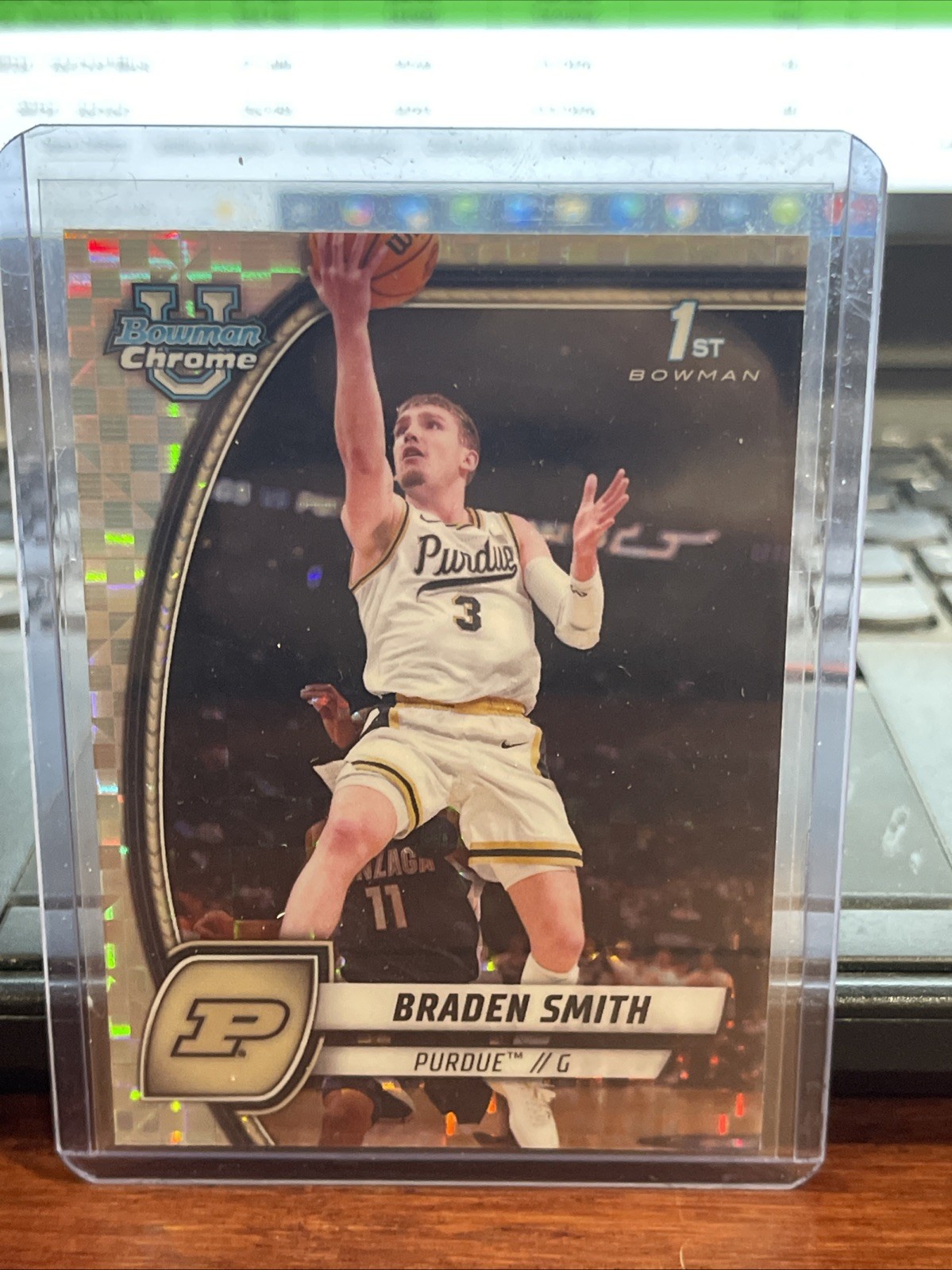 2024-25 Bowman University Chrome Braden Smith #12 Rookie Xfractor Purdue